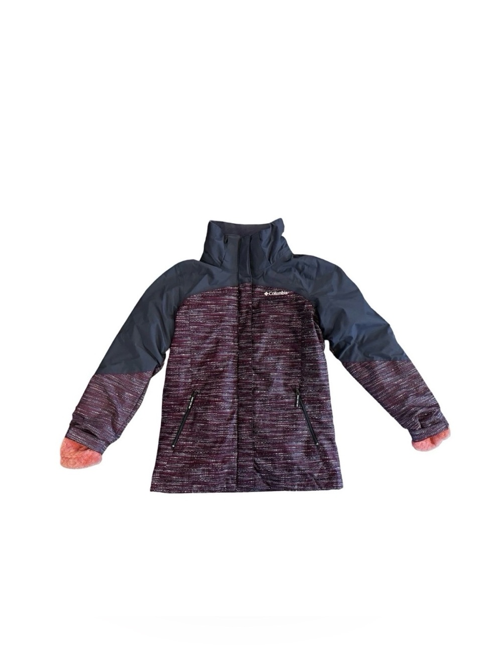 Columbia Girls Warm Snow Interchange Purple Pink Jacket Omni-Heat Sz Large 14/16